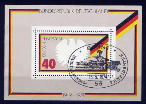 BRD Nr.807 , Block 10          O used   (8669)  (Jahr:1974)