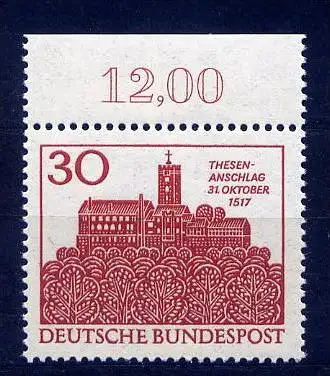 (5672) BRD Nr.544         ** postfrisch  Oberrand