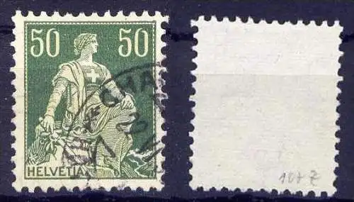 Schweiz Nr.107 z         O  used       (043) gestrichenes Papier, geriffelt