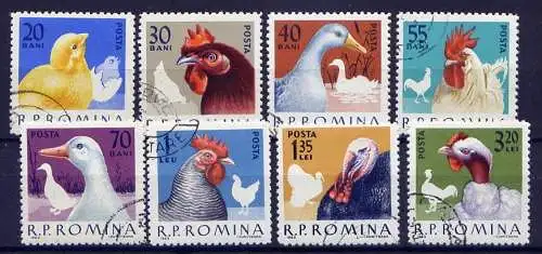 Romania Nr.2145/52 komplett        O  used       (011) Tiere Vögel Geflügel Hühner Gänse Enten