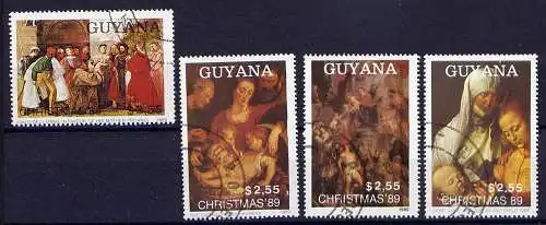 Guyana Nr.3072/5 komplett          O  used       (001) Kunst Gemälde Christmas Weihnachten