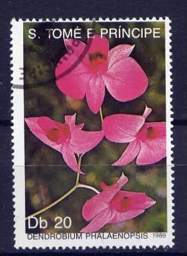 (002) Sao Tome und Principe Nr.1110 Höchstwert         O  gestempelt / Pflanzen Blumen Orchideen