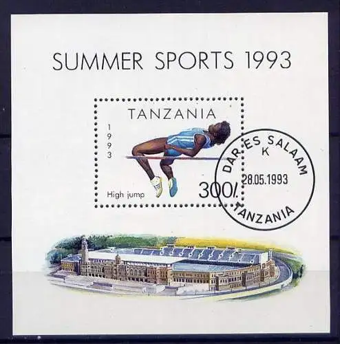 Tansania Block 212         O used       (005) Sport Stadion Hochsprung