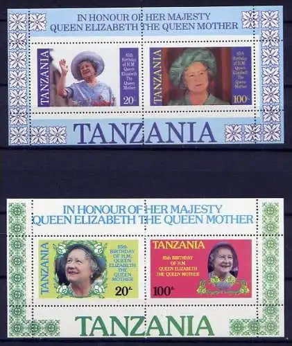 (003) Tansania Block 42/3         **  postfrisch / Queen Mom von  QE II