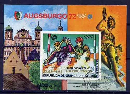 (006) Äquatorial-Guinea Block 9         O  gestempelt / Olympiade 1972 München Kanuslalom