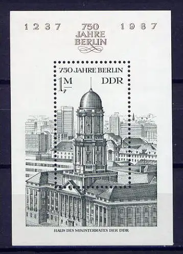 (1919) DDR Nr.3027  Block 84         **  postfrisch