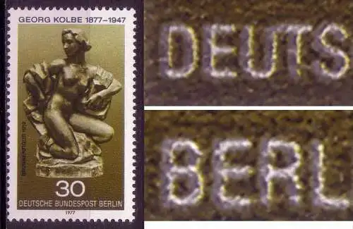 (984) Berlin West Nr.543    ** postfrisch /  Doppeldruck/ Schmitzdruck der Farbe Braunoliv?