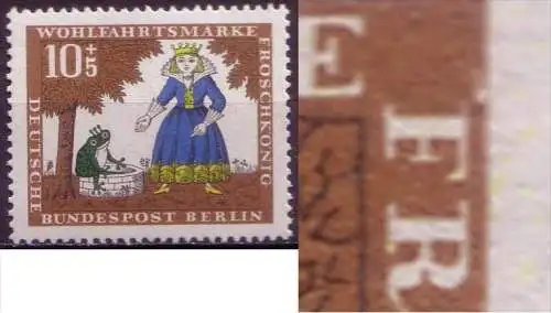 Berlin West Nr.295    ** mint     (940) Kerbe im Rahmen über F von FROSCHKÖNIG