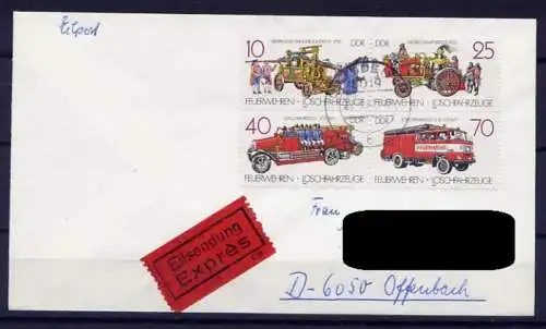 (B101) DDR Nr.3101/4 Viererblock      Brief Eilsendung Express gelaufen   Dresden