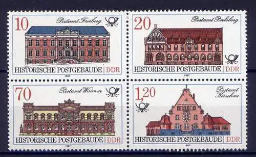 (9590) DDR Nr.3067/70 Viererblock       **  postfrisch