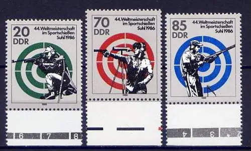 (9554) DDR Nr.3045/7  Unterrand       **  postfrisch