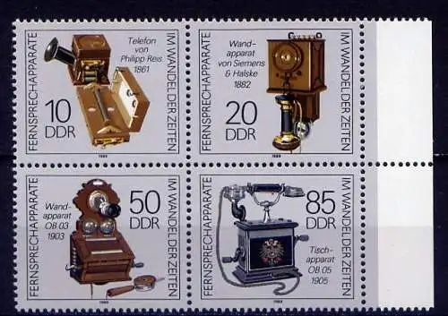 DDR Nr.3226/9 Viererblock     ** mint   (9757)  (Jahr:1989) Rand