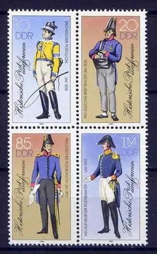 (2171) DDR Nr.2997/3000 II Viererblock         **  postfrisch