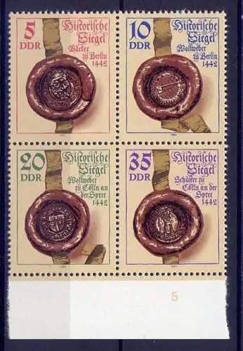 (9068) DDR Nr.2884/7 Viererblock           **  postfrisch  Rand