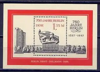 DDR Block 89   ** mint   (10426)  (Jahr:1987)