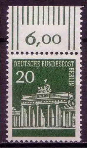 Berlin West Nr.287 Oberrand        **  mint        (119)