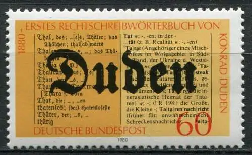 BRD Nr.1039             **  mint        (0430) (Jahr:1980)