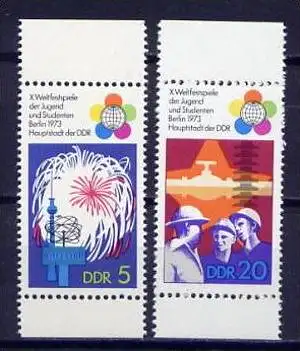 DDR Nr.1862 + 1864 aus Markenheft        **  mint       (3553) ( Jahr: 1973 )
