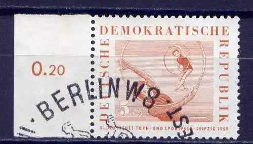 DDR Nr.707 Seitenrand                 O  used       (6432)   ( Jahr: 1959 )