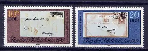 DDR Nr.2646/7            **  mint       (1625) ( Jahr: 1981 )