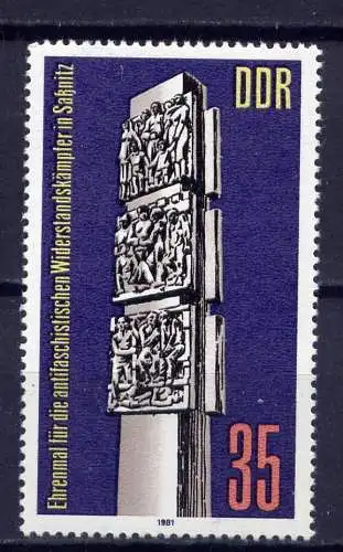 DDR Nr.2639            **  mint       (1621) ( Jahr: 1981 )