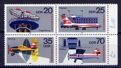 (1152) DDR Nr.2516/9  Viererblock         **  postfrisch  Rand