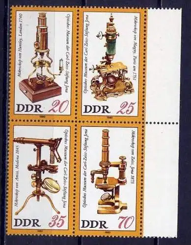 (8761) DDR Nr.2534/7 Viererblock   ** postfrisch  Rand