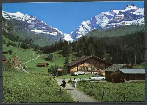 (04465) Inneres Kiental im Berner Oberland - Steinenberg mit Büttlassen, Gamchilücke und Blümlisalpgruppe - n. gel.