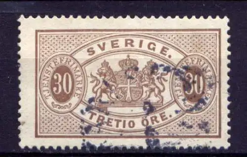 (1720) Schweden Dienst Nr.9 B       O   gebraucht  