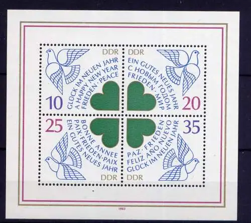 (26985)  DDR Nr.2844/7 Block 75     **  postfrisch      