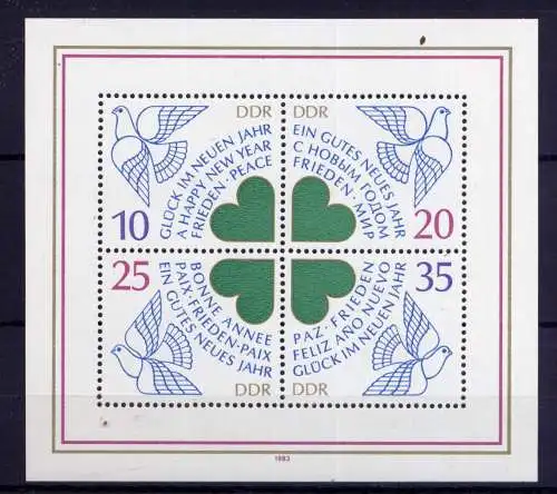 (26986)  DDR Nr.2844/7 Block 75     **  postfrisch      