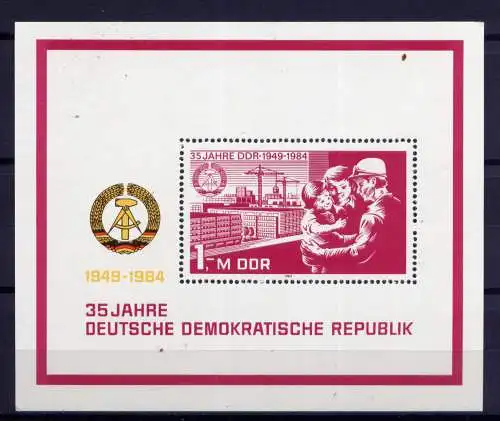 (26992)  DDR Nr.2896 Block 78     **  postfrisch      