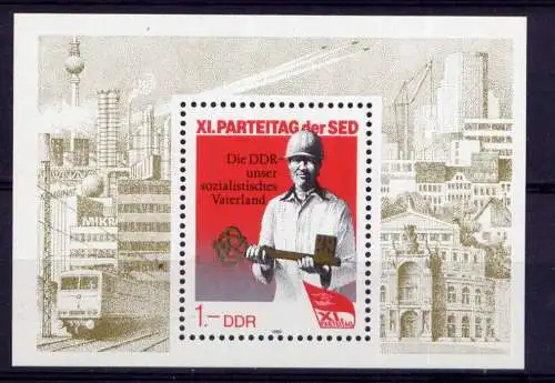 (27013)  DDR Nr.2013 Block 83     **  postfrisch      