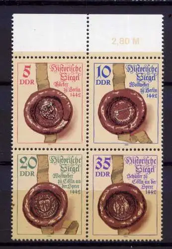 (27280)  DDR Nr.2884/7   Viererblock         **   postfrisch  