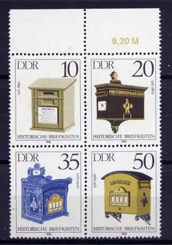 (27320) DDR Nr.2924/7 Viererblock     **   postfrisch  Oberrand