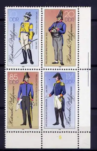 (27375) DDR Nr.2997/3000 II Viererblock       **   postfrisch  Eckrand