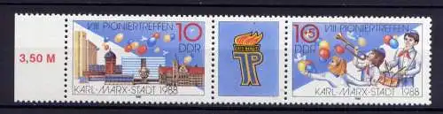 (27478) DDR Nr.3181/2 Streifen              **   postfrisch  