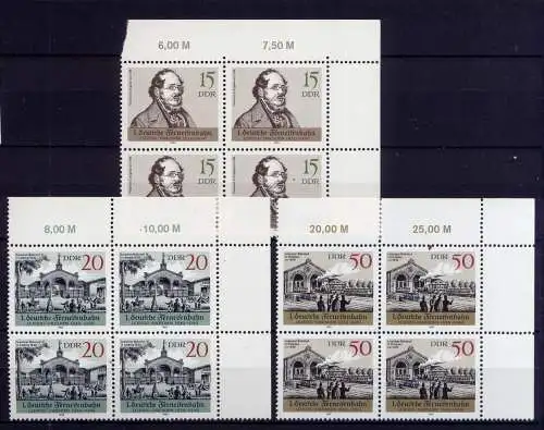 (27510) DDR Nr.3238/40  Viererblock              **   postfrisch  Eckrand