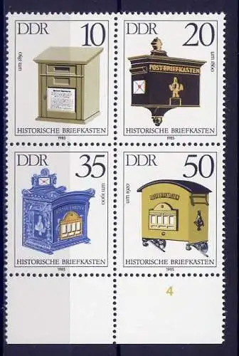(9111) DDR Nr.2924/7 Viererblock          **  postfrisch  Rand