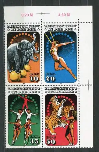 (20857) DDR Nr.2983/6 Viererblock      **   postfrisch  Eckrand