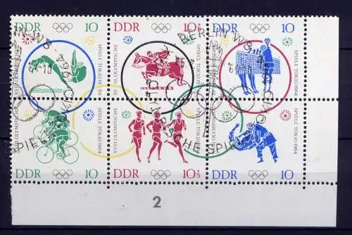 (29947) DDR Nr.1039/44 Sechserblock                  O  gestempelt  Eckrand