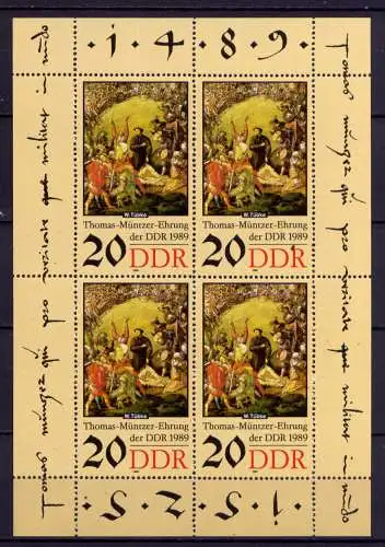 (30316) DDR Nr.3271  Kleinbogen                    **  postfrisch