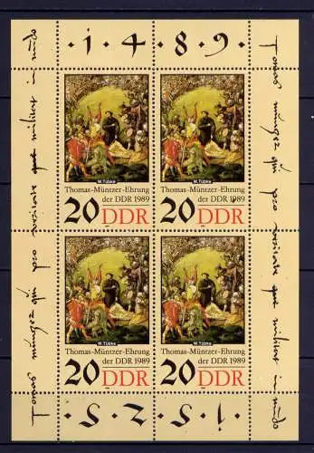(30317) DDR Nr.3271  Kleinbogen                    **  postfrisch