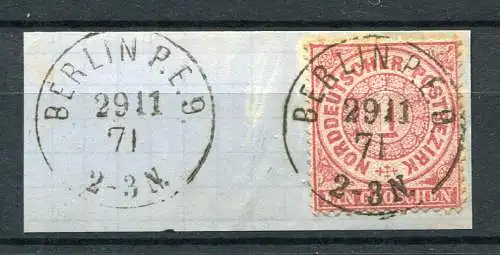 (027) Norddeutscher Bund Nr.16          O  gestempelt    / Briefstück Berlin