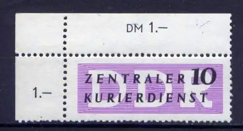 (30285) DDR Dienst B  Nr.I     **  postfrisch / Eckrand