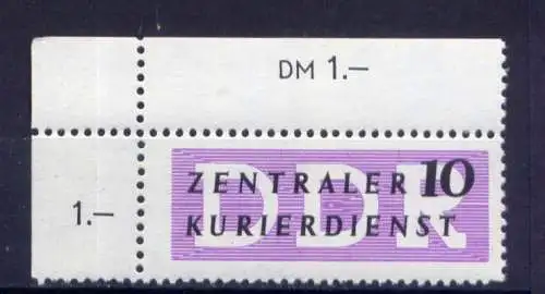 (30286) DDR Dienst B  Nr.I     **  postfrisch / Eckrand