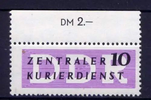 (30289) DDR Dienst B  Nr.I     **  postfrisch / Oberrand