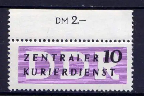 (30291) DDR Dienst B  Nr.I     **  postfrisch / Oberrand