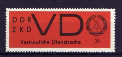 (30294) DDR Dienst D Nr.3          **  postfrisch