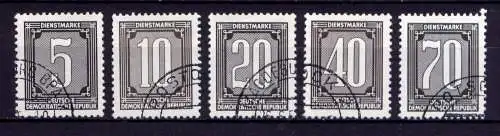 (30297) DDR Dienst B  Nr.1-5      N-O     gestempelt